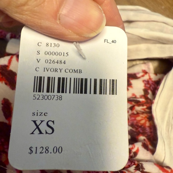 Free People Oversized Boho Swing Dress XS Floral Tunic - Picture 6 of 7